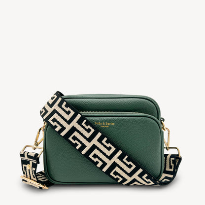 Correa griega en negro y piedra - Estilo elegante y audaz