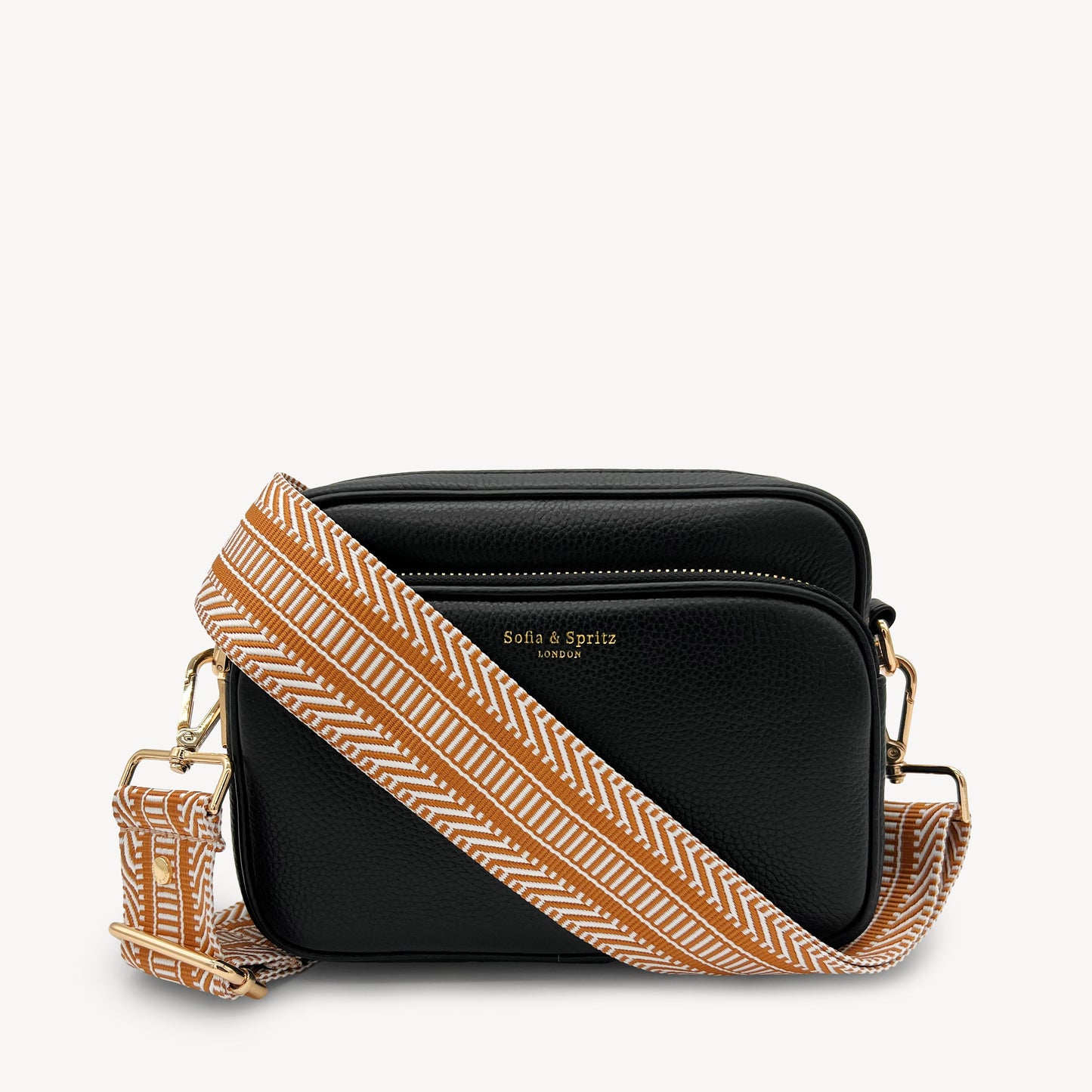 Correa azteca de rayas beige y blanco - accesorio boho chic