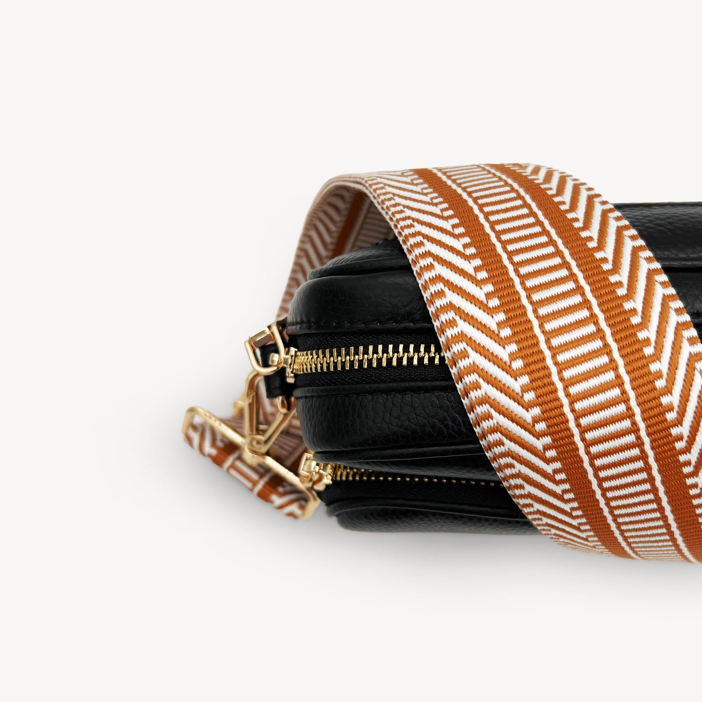 Correa azteca de rayas beige y blanco - accesorio boho chic