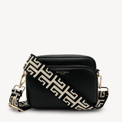 Correa griega en negro y piedra - Estilo elegante y audaz