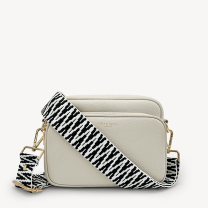Correa en zigzag negro y blanco, audaz