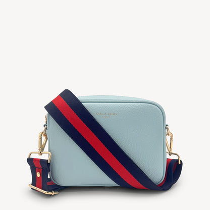 Correa de rayas azul marino y rojas — estilo audaz y clásico a rayas