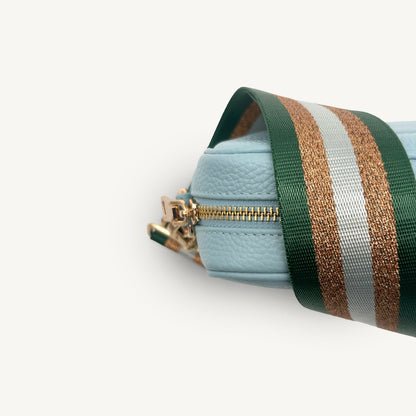 Correa con franja de purpurina verde y dorada - Accesorio brillante para cualquier conjunto