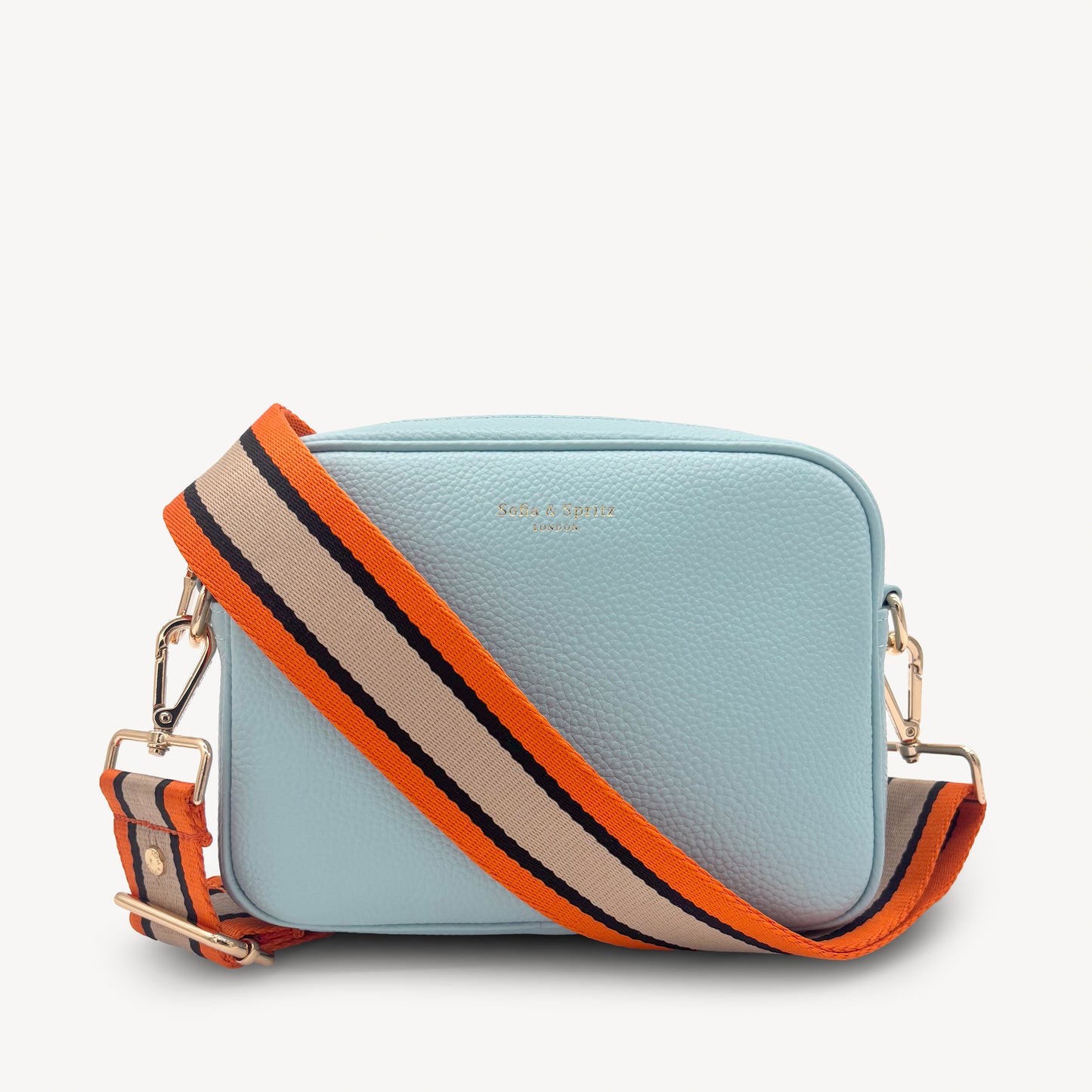 Correa a rayas naranja, beige y negro