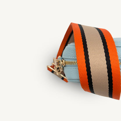 Correa a rayas naranja, beige y negro