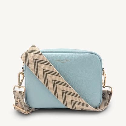 Correa de flecha en verde oliva y piedra — Boho-Chic, accesorio llamativo