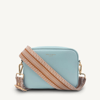 Correa azteca de rayas beige y blanco - accesorio boho chic