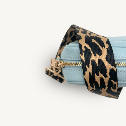 Correa negro y beige con estampado de leopardo - Accesorio elegante con estampado de leopardo