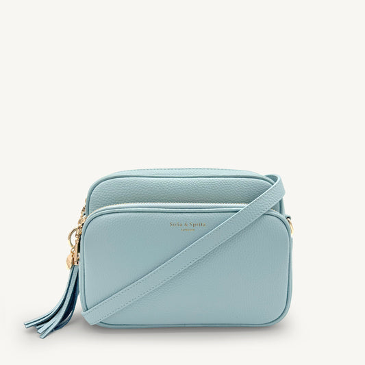 Bolso bandolera Alba azul cielo – elegante, de uso diario y con manos libres