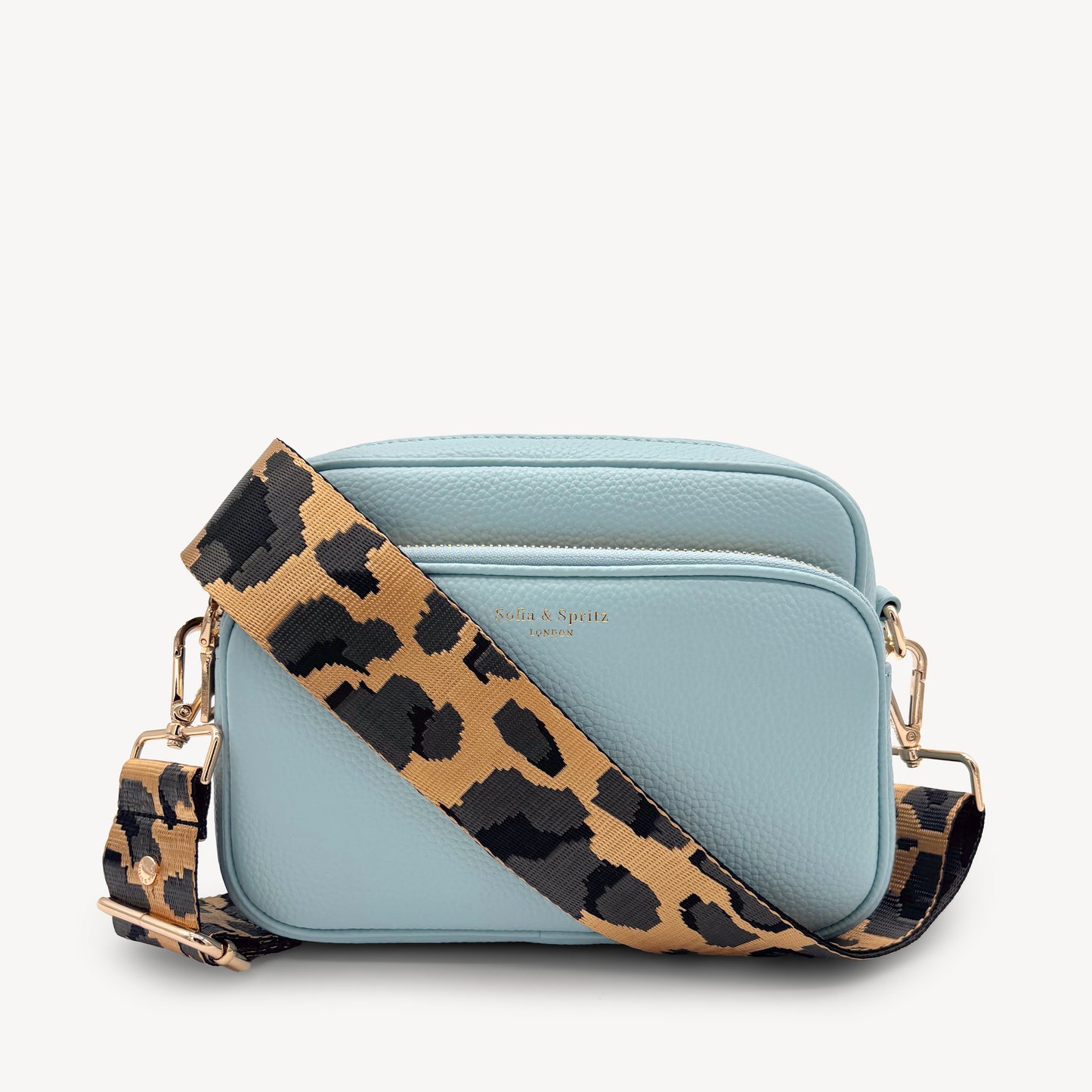Correa dorada y gris con estampado de leopardo - Accesorio de lujo