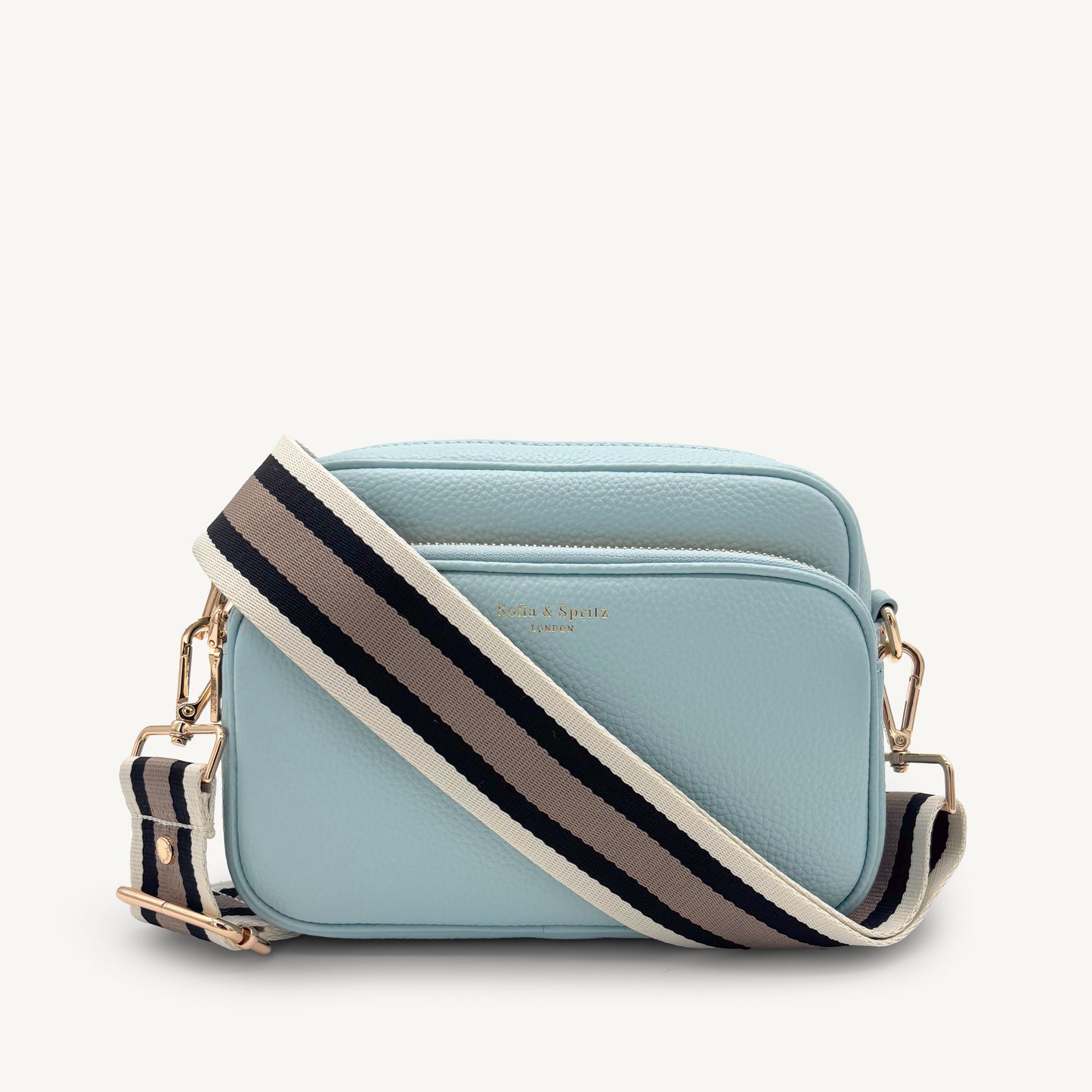 Correa a rayas en negro, piedra y beige - Elegante, versátil y duradera