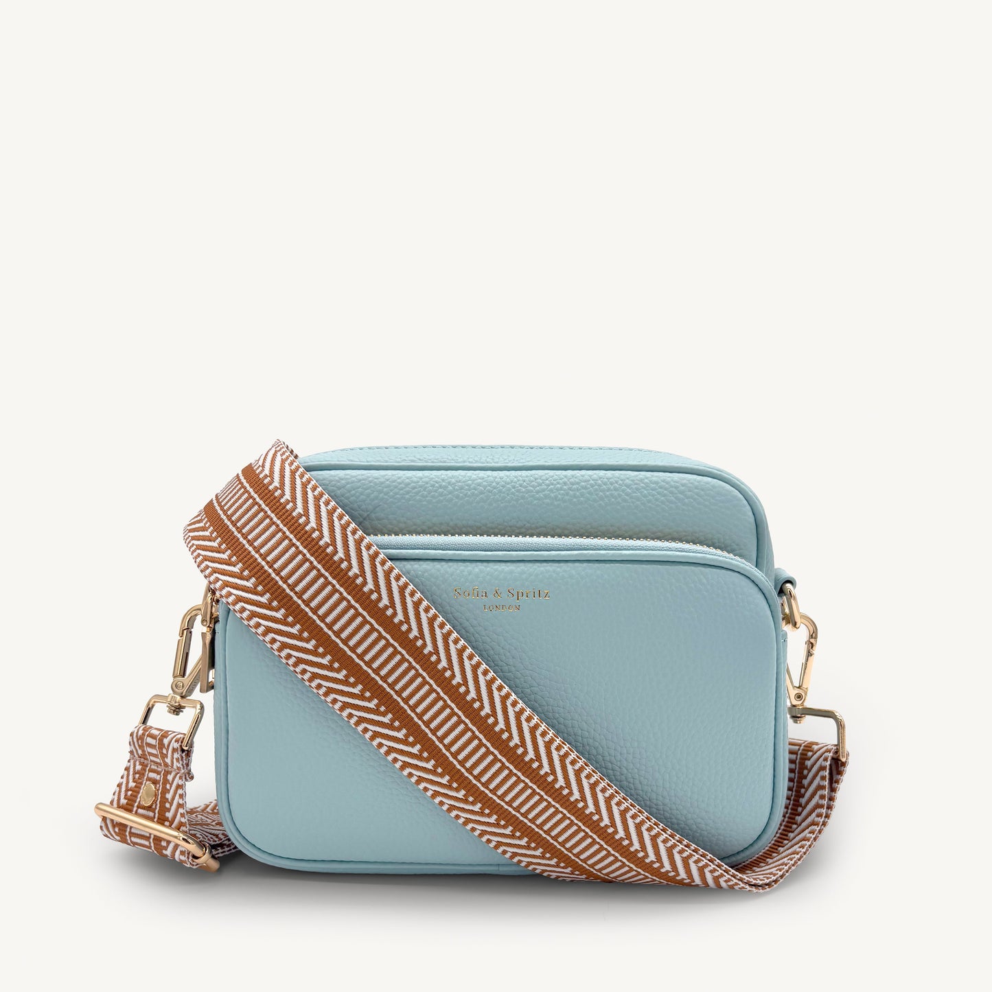 Correa azteca de rayas beige y blanco - accesorio boho chic