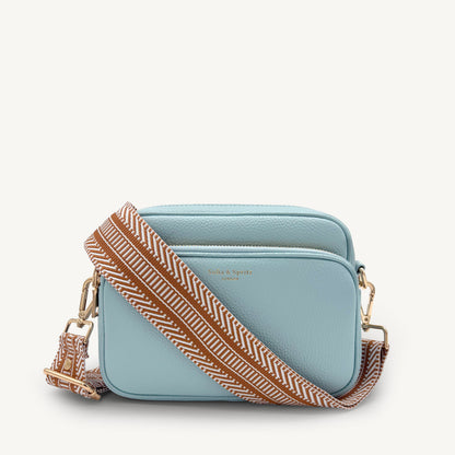 Correa azteca de rayas beige y blanco - accesorio boho chic