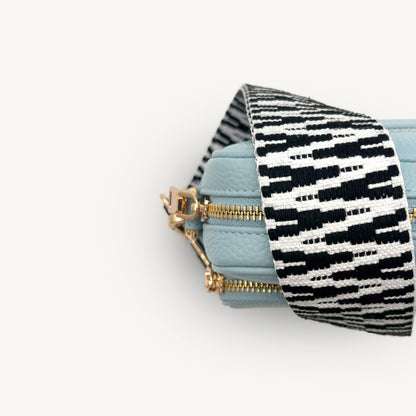 Correa en zigzag negro y blanco, audaz