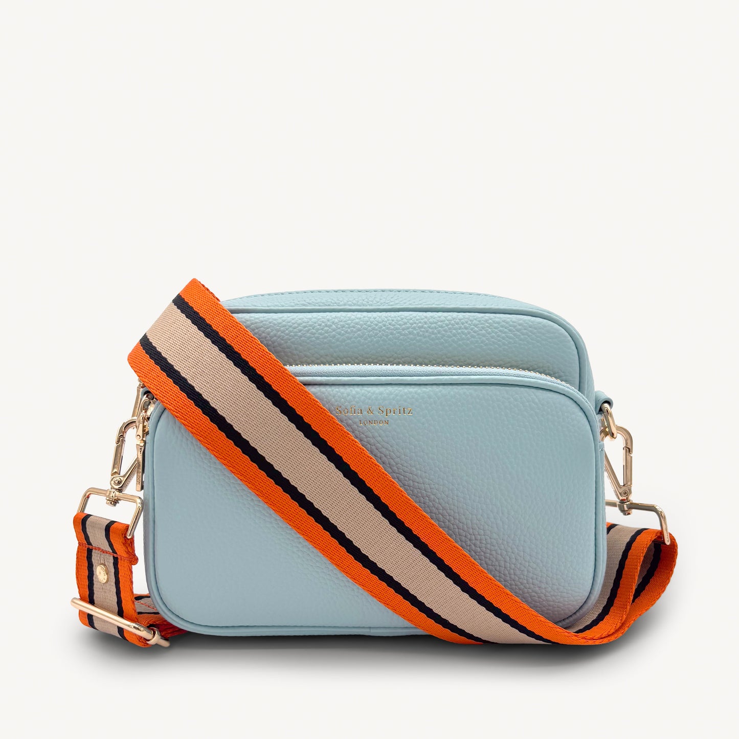 Correa a rayas naranja, beige y negro
