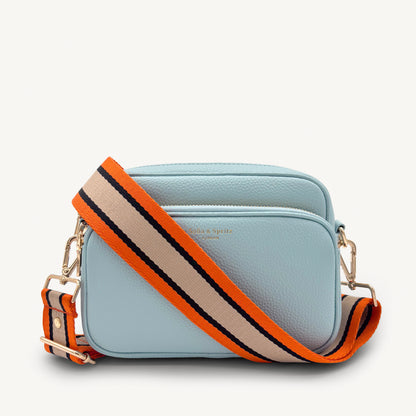 Correa a rayas naranja, beige y negro