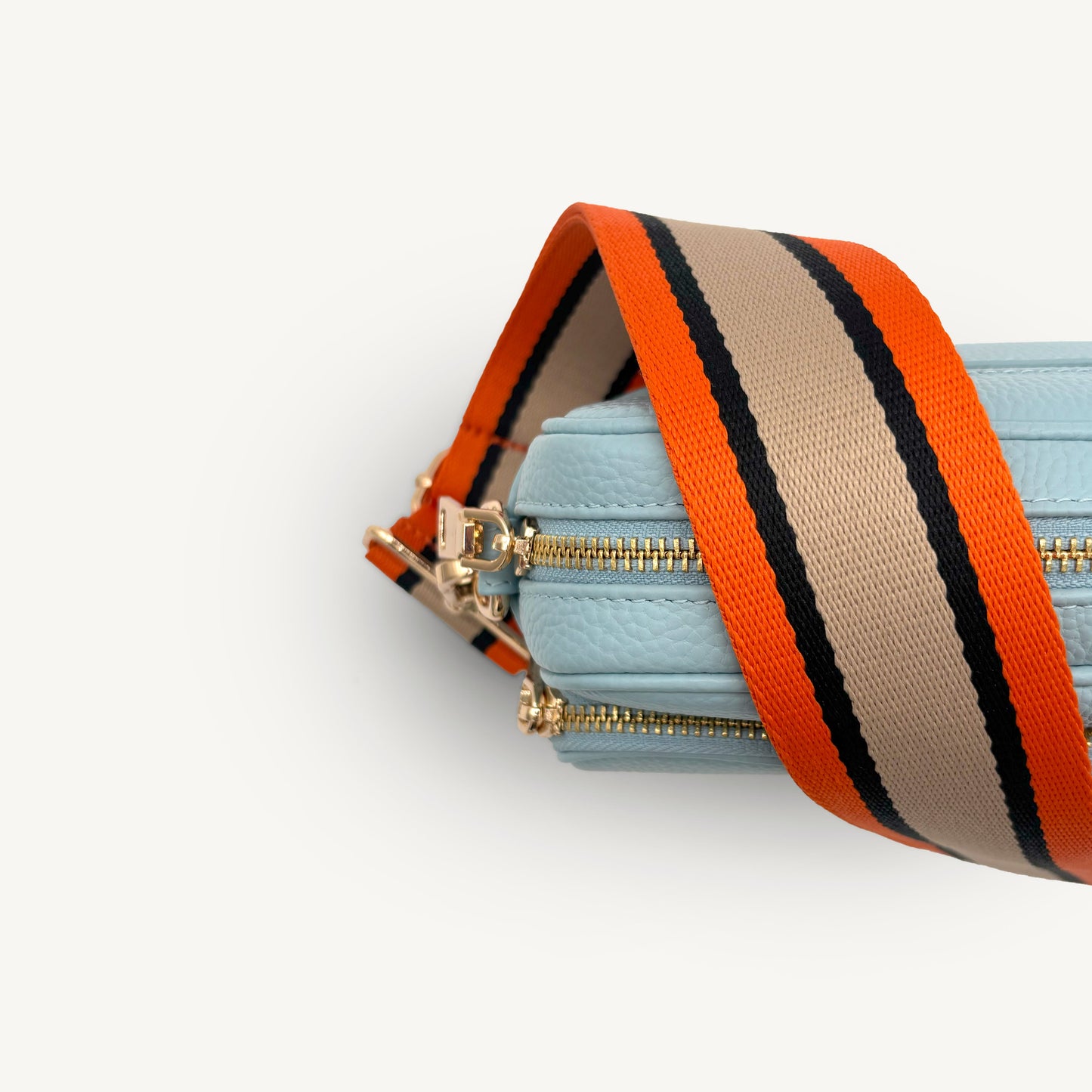 Correa a rayas naranja, beige y negro