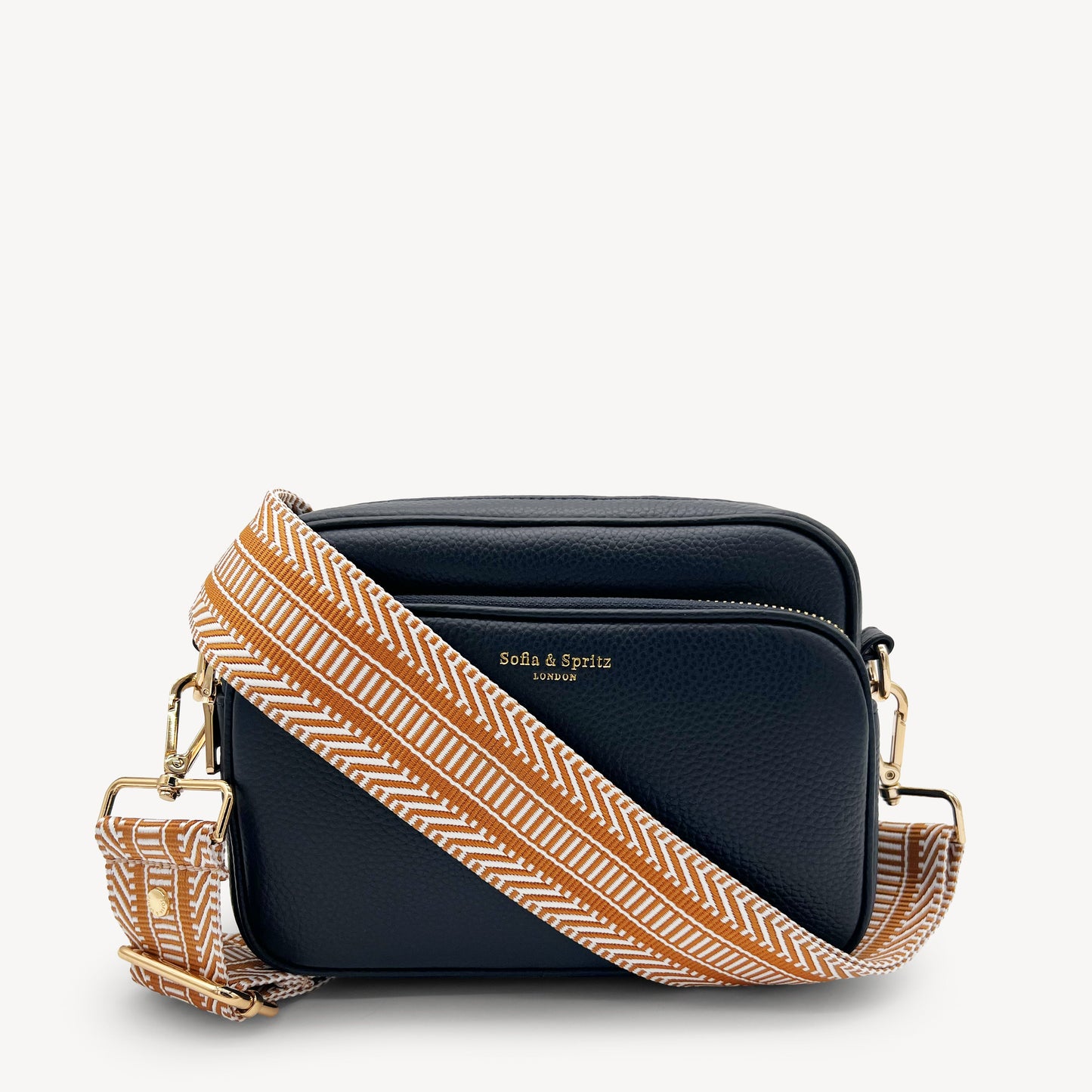 Correa azteca de rayas beige y blanco - accesorio boho chic