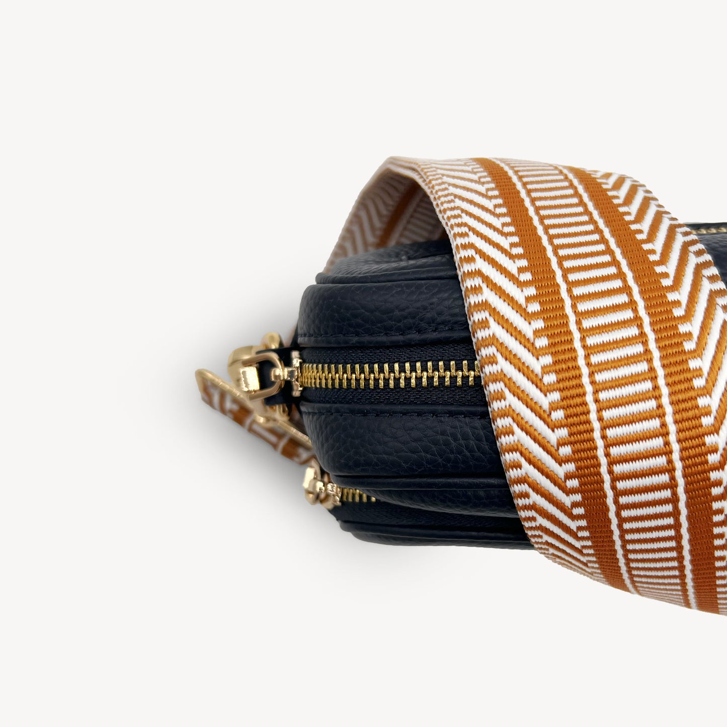 Correa azteca de rayas beige y blanco - accesorio boho chic