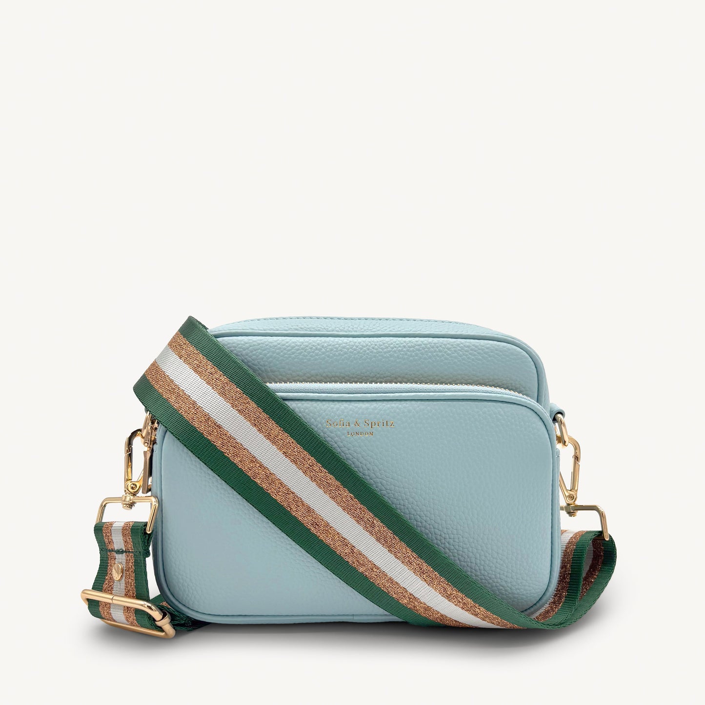 Correa con franja de purpurina verde y dorada - Accesorio brillante para cualquier conjunto