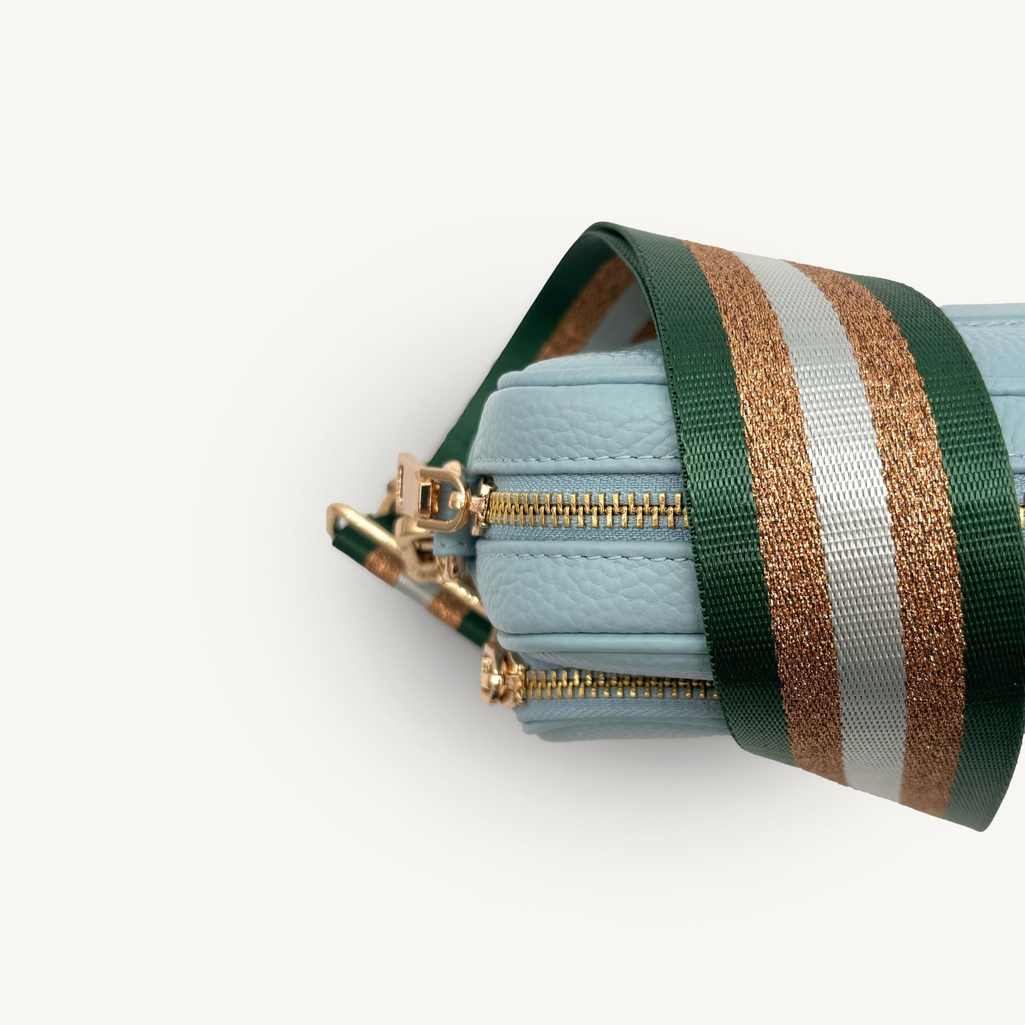 Correa con franja de purpurina verde y dorada - Accesorio brillante para cualquier conjunto