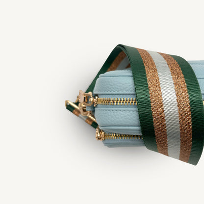 Correa con franja de purpurina verde y dorada - Accesorio brillante para cualquier conjunto