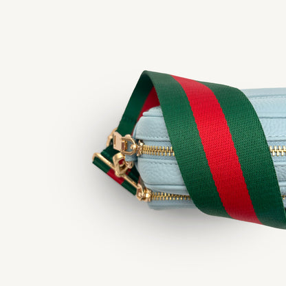 Correa de rayas verdes y rojas vibrante - Accesorio audaz y llamativo