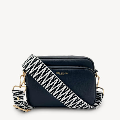 Correa en zigzag negro y blanco, audaz