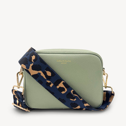 Correa de leopardo azul marino y dorado - Banda elegante con estampado de leopardo