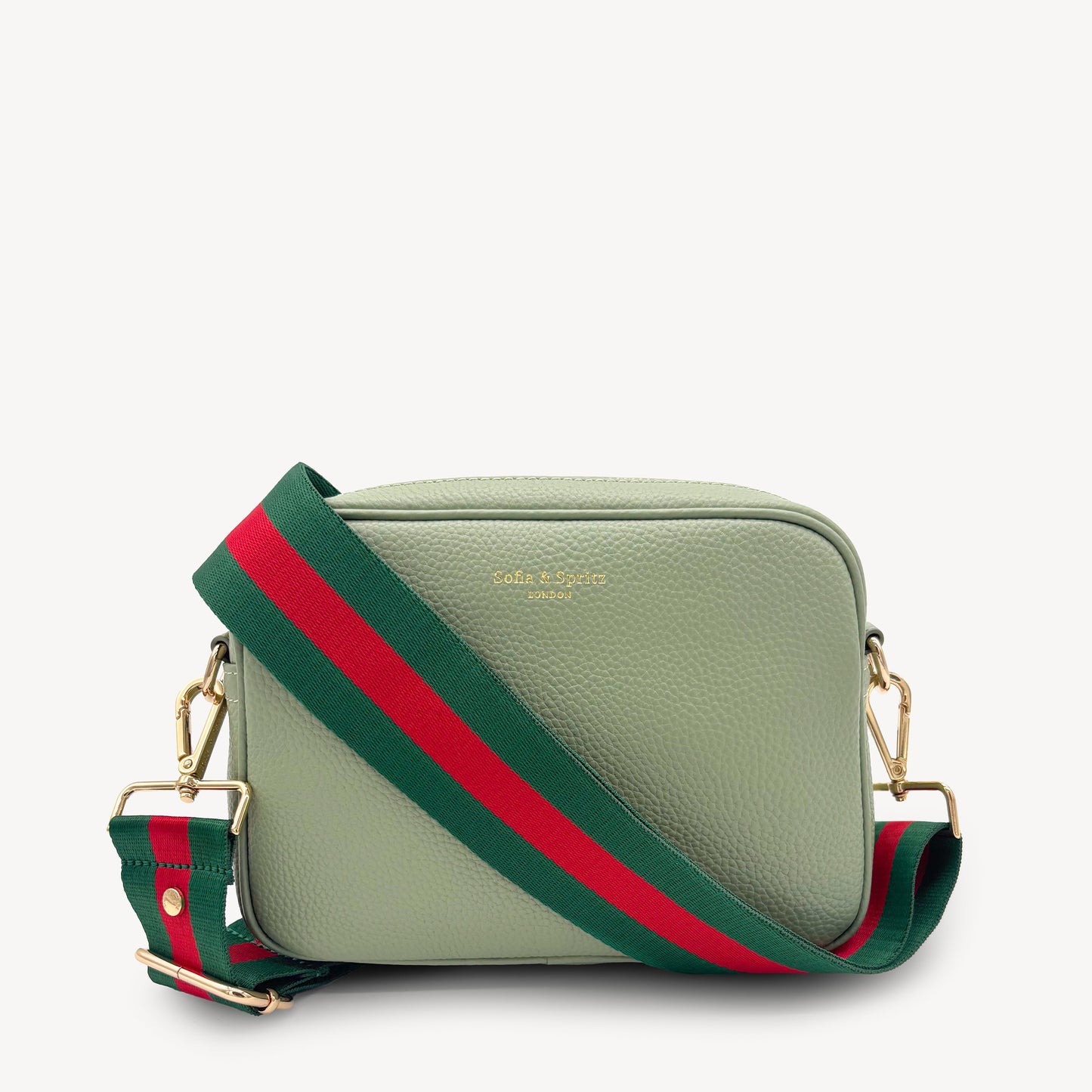 Correa de rayas verdes y rojas vibrante - Accesorio audaz y llamativo