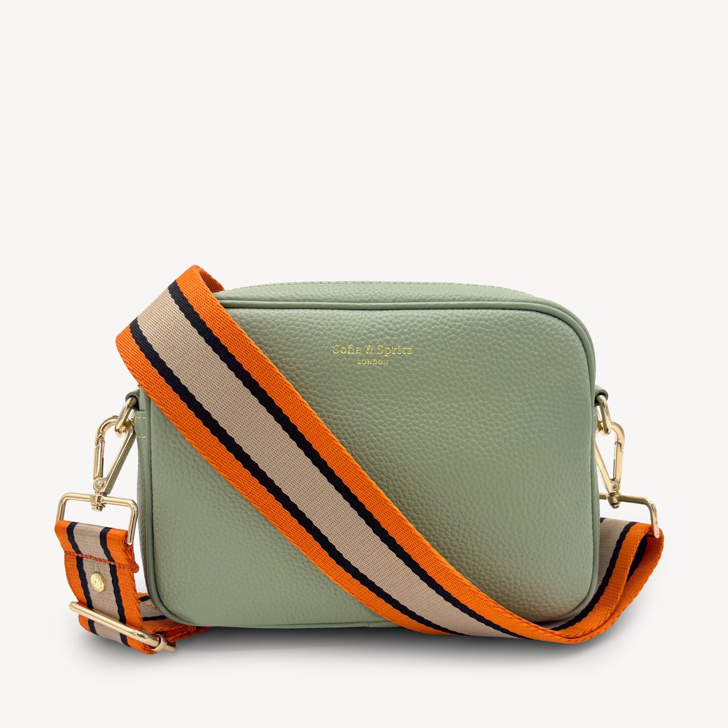 Correa a rayas naranja, beige y negro