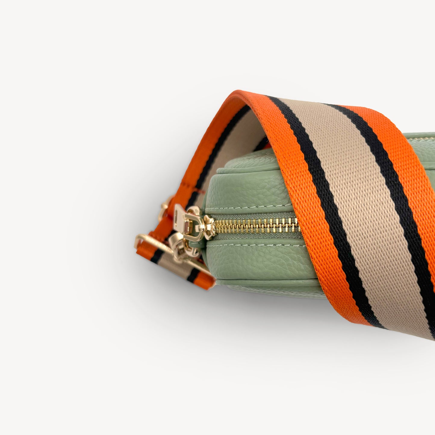 Correa a rayas naranja, beige y negro