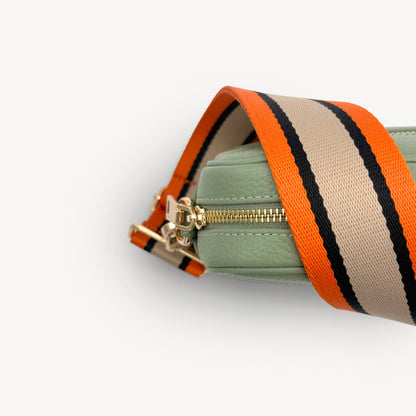 Correa a rayas naranja, beige y negro