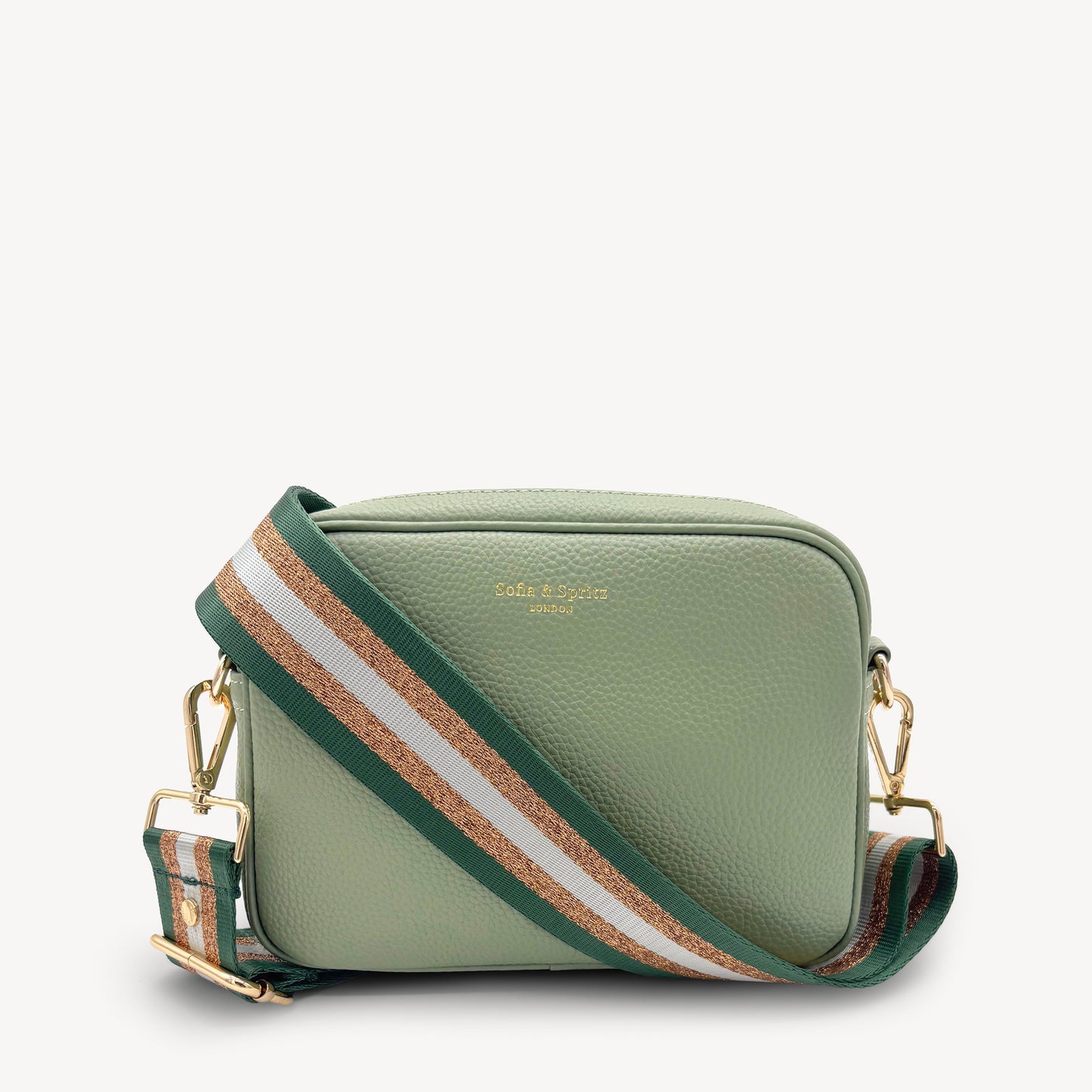 Correa con franja de purpurina verde y dorada - Accesorio brillante para cualquier conjunto