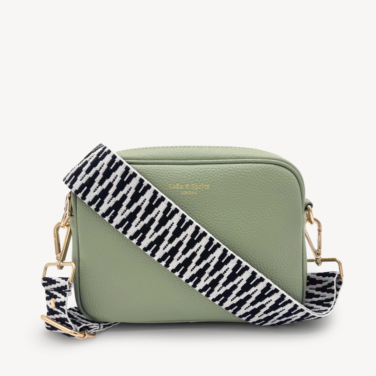 Correa en zigzag negro y blanco, audaz