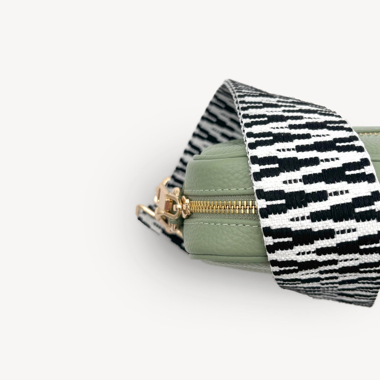 Correa en zigzag negro y blanco, audaz