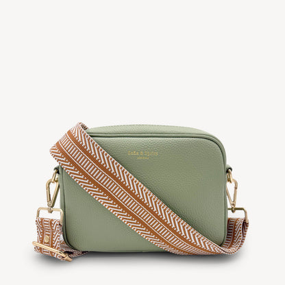 Correa azteca de rayas beige y blanco - accesorio boho chic
