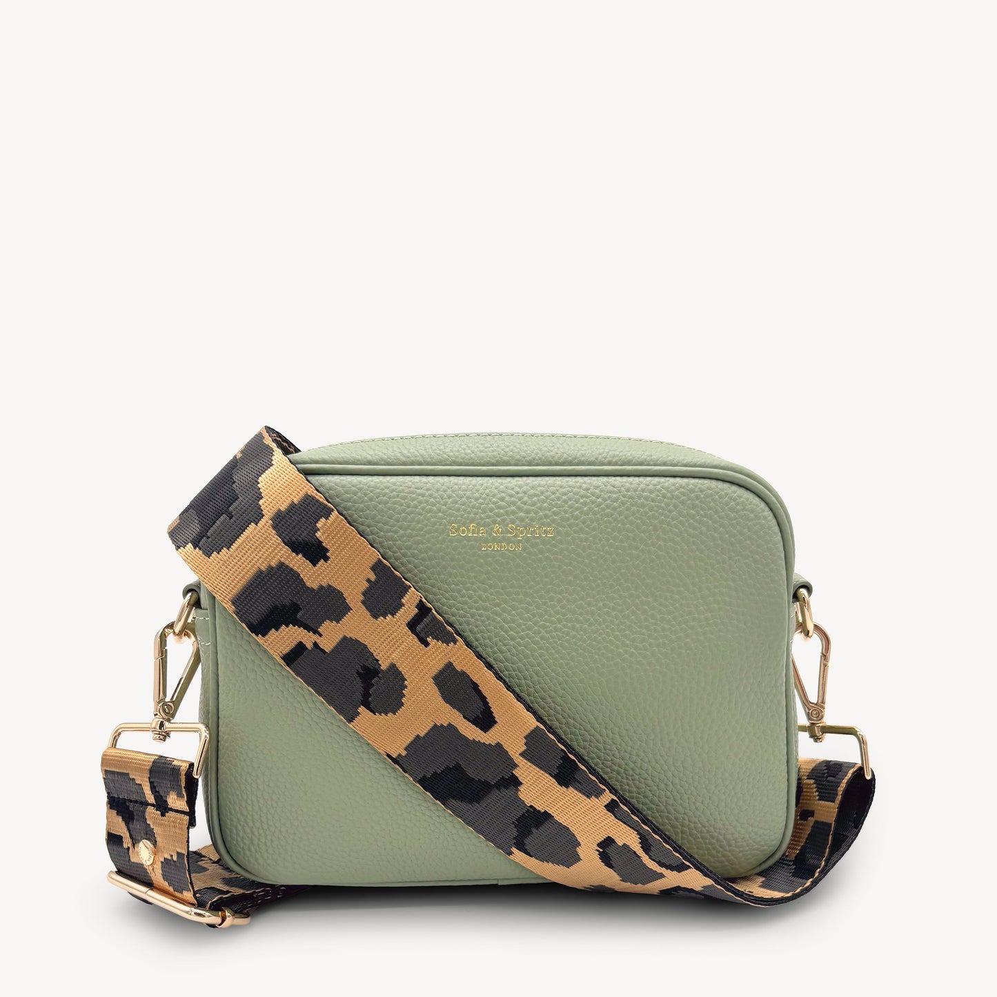 Correa dorada y gris con estampado de leopardo - Accesorio de lujo