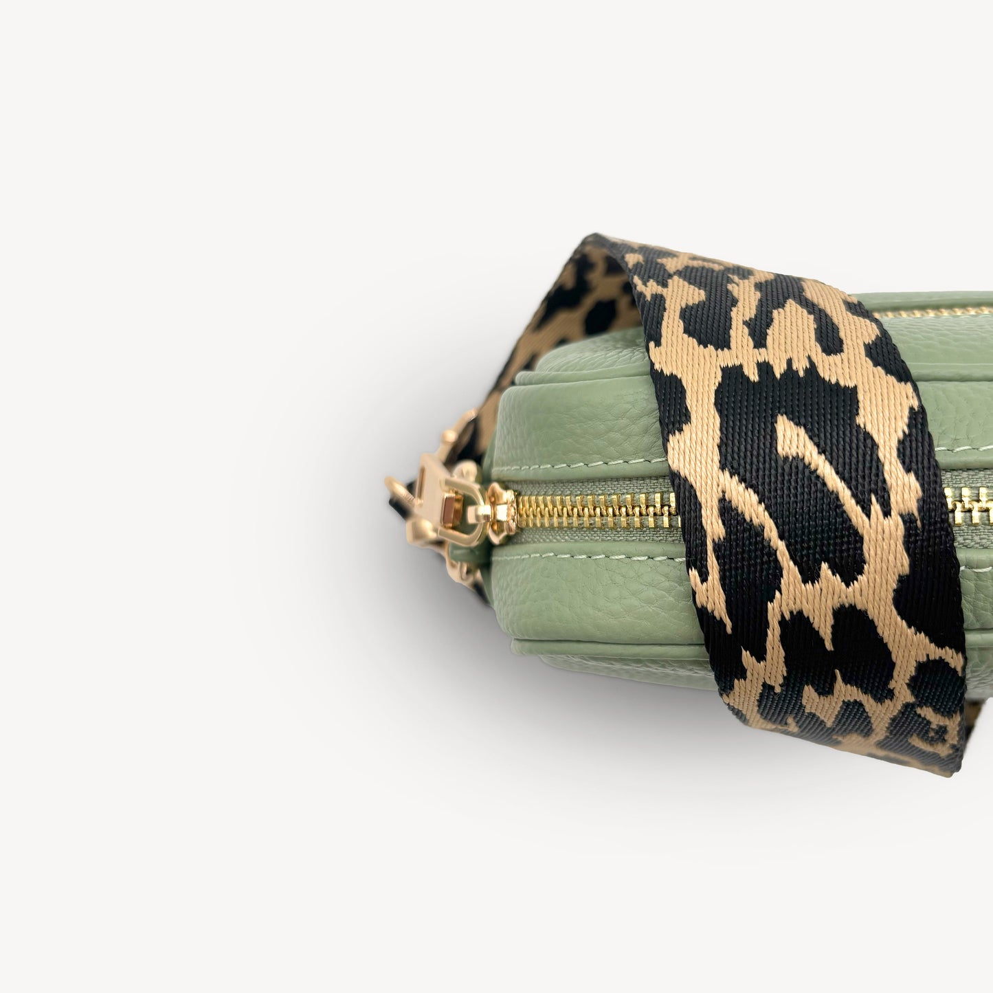 Correa negro y beige con estampado de leopardo - Accesorio elegante con estampado de leopardo