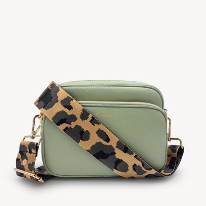 Correa dorada y gris con estampado de leopardo - Accesorio de lujo