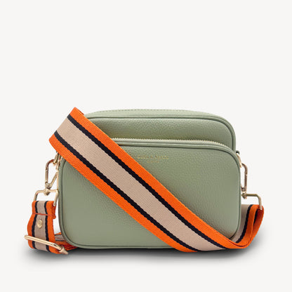 Correa a rayas naranja, beige y negro