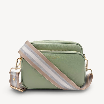 Correa a rayas champán y plata — accesorio lujoso y elegante