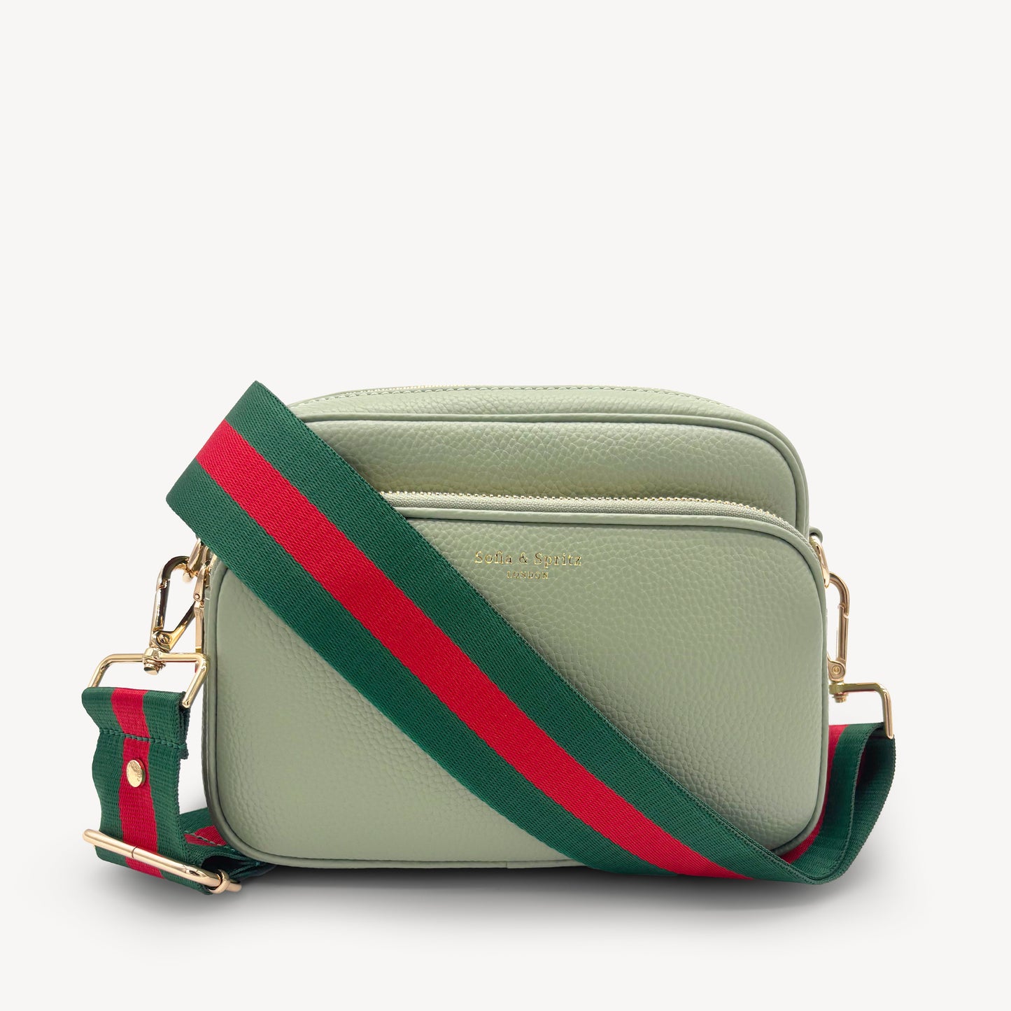 Correa de rayas verdes y rojas vibrante - Accesorio audaz y llamativo