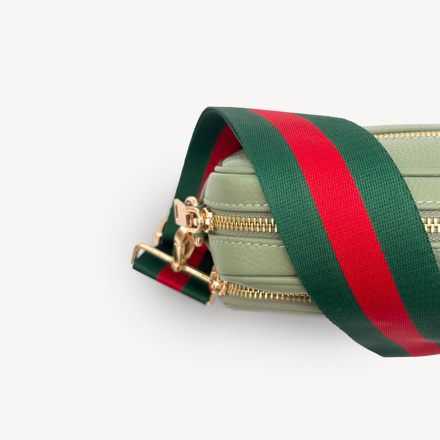 Correa de rayas verdes y rojas vibrante - Accesorio audaz y llamativo