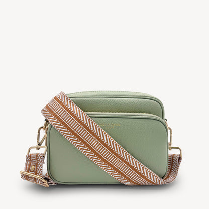 Correa azteca de rayas beige y blanco - accesorio boho chic