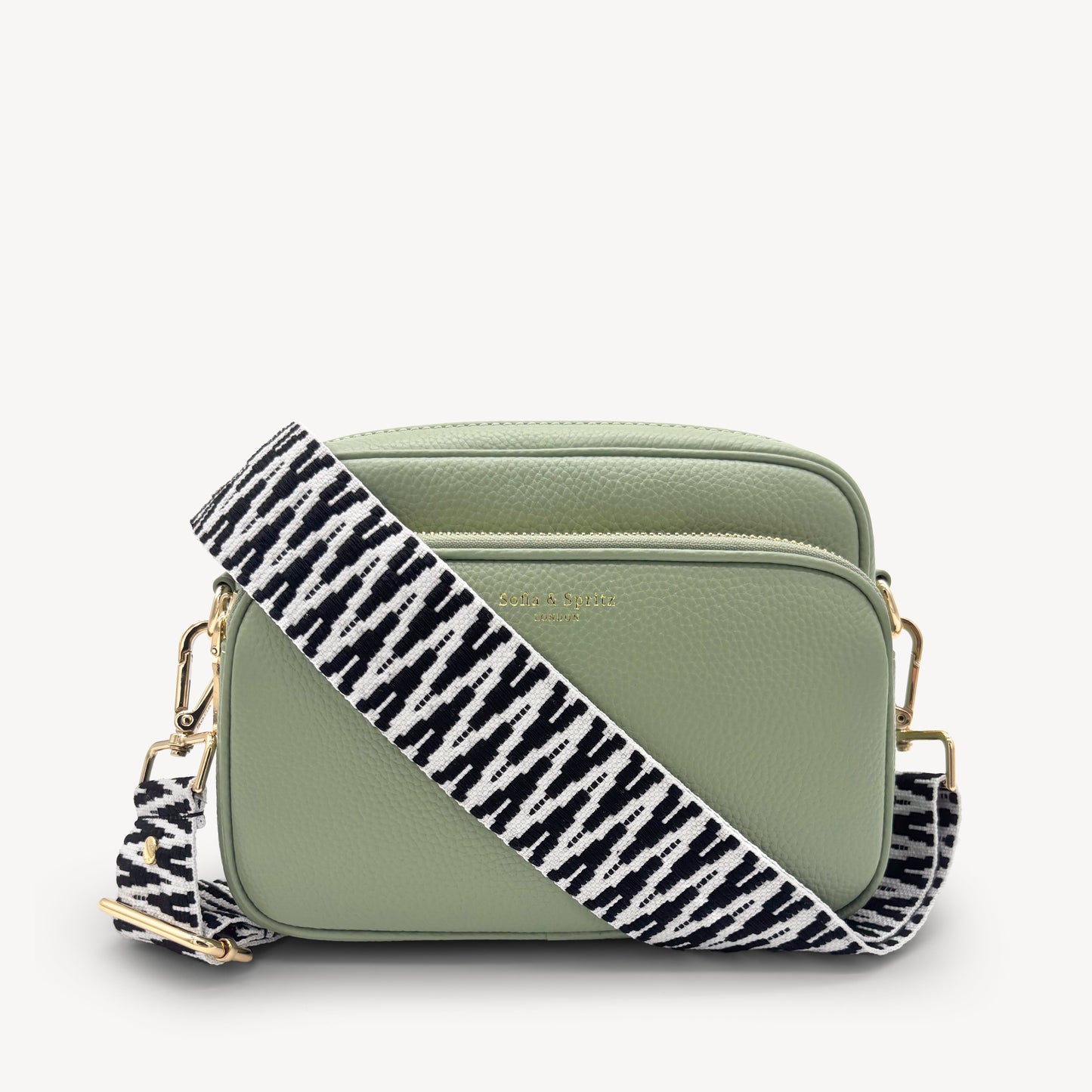 Correa en zigzag negro y blanco, audaz