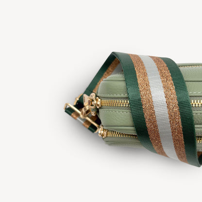 Correa con franja de purpurina verde y dorada - Accesorio brillante para cualquier conjunto