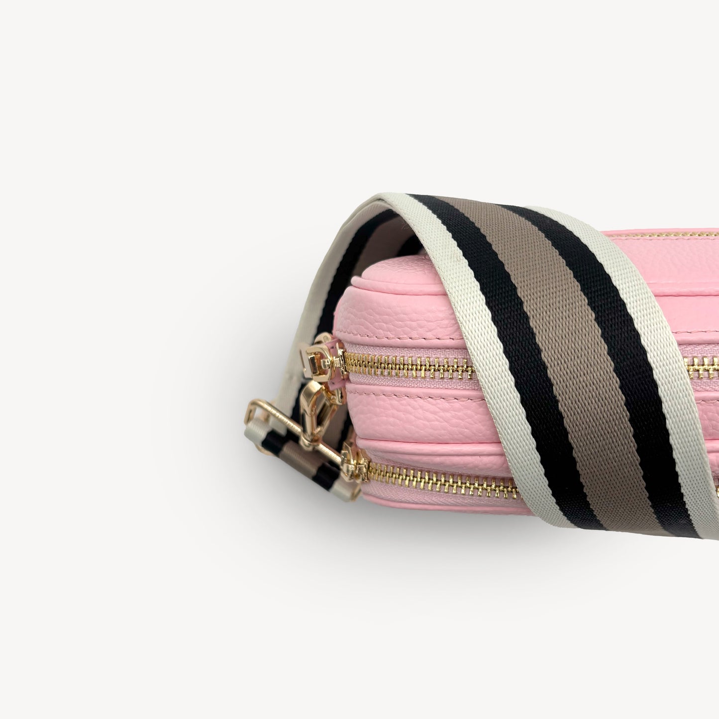 Correa a rayas en negro, piedra y beige - Elegante, versátil y duradera