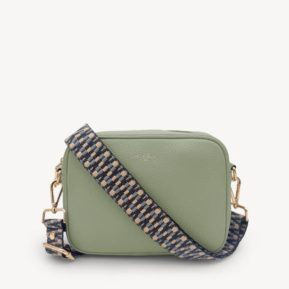 Correa Zigzag Azul y Piedra - Diseño Geométrico Elegante