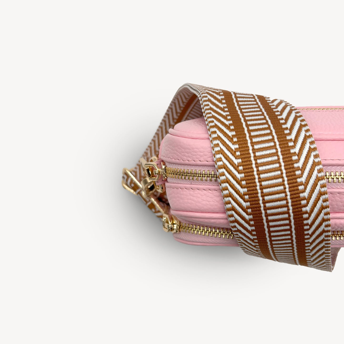 Correa azteca de rayas beige y blanco - accesorio boho chic